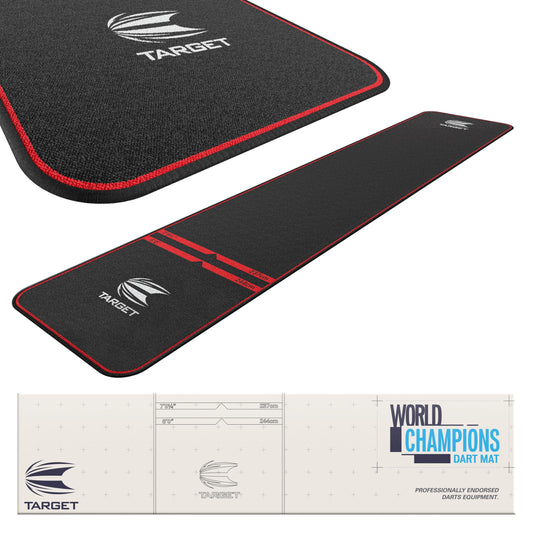 TARGET Darts Dart Mat - World Champions/INK/Mod | Dart Oche Mat with Soft Tip and Steel Tip Throw Line Distances | Non Slip Carpet Mats for Floor and Dart Tips Protection | Darts Accessories UK