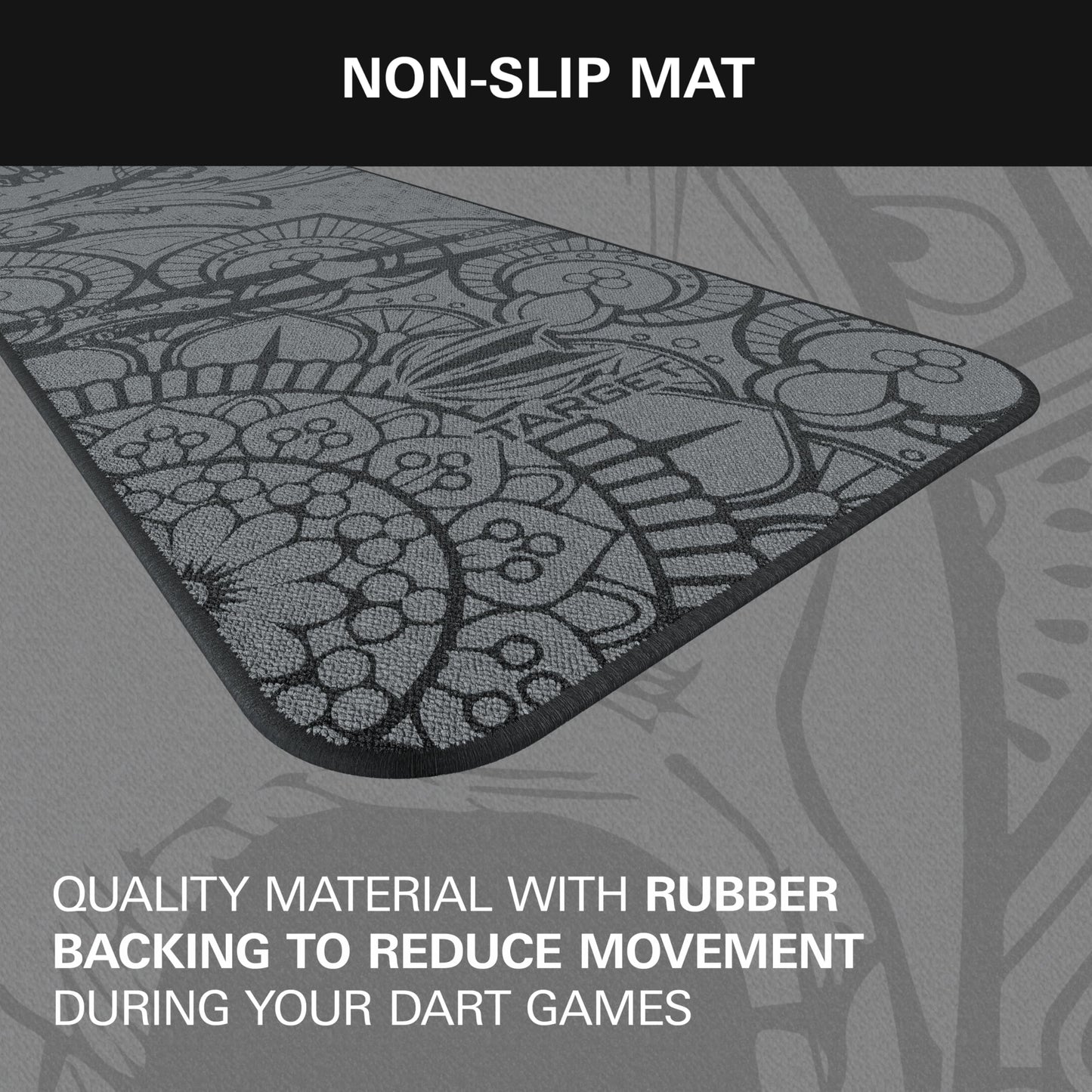 TARGET Darts Dart Mat - World Champions/INK/Mod | Dart Oche Mat with Soft Tip and Steel Tip Throw Line Distances | Non Slip Carpet Mats for Floor and Dart Tips Protection | Darts Accessories UK