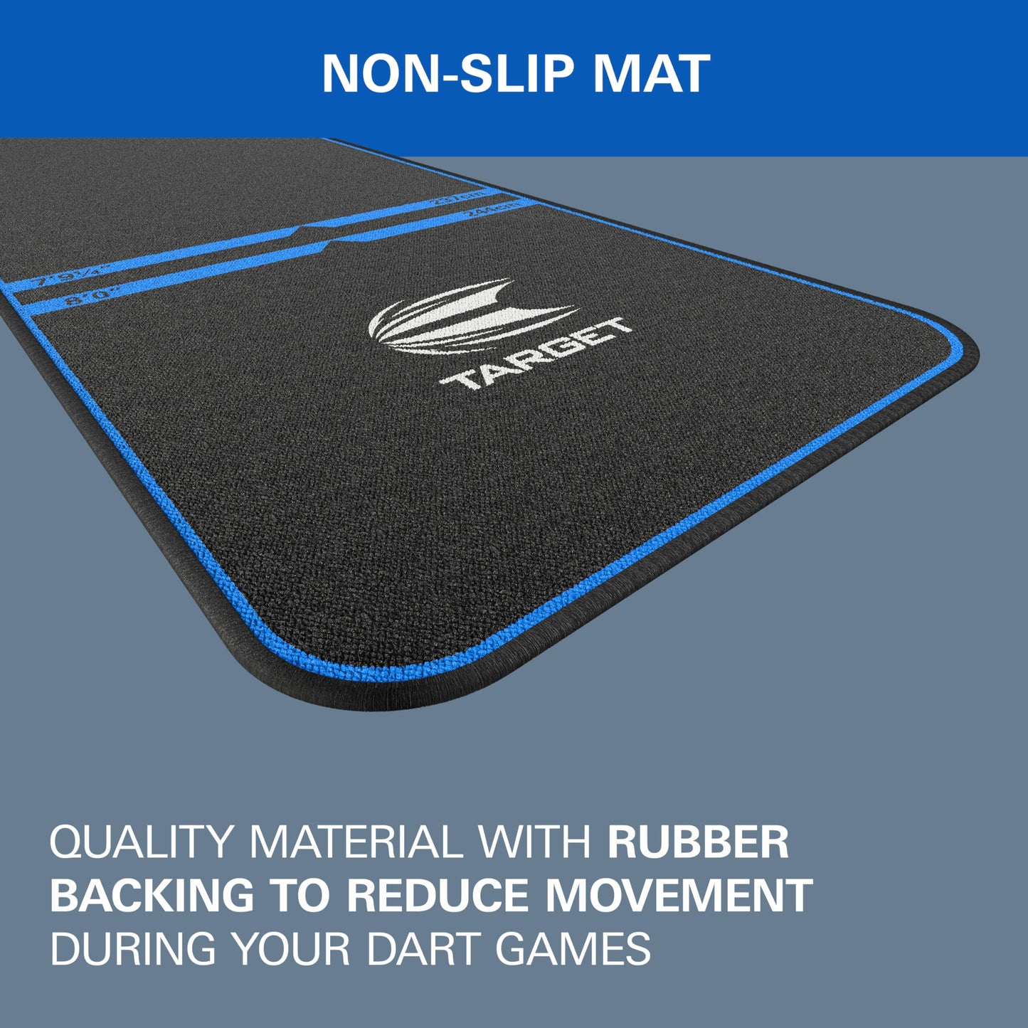 TARGET Darts Dart Mat - World Champions/INK/Mod | Dart Oche Mat with Soft Tip and Steel Tip Throw Line Distances | Non Slip Carpet Mats for Floor and Dart Tips Protection | Darts Accessories UK