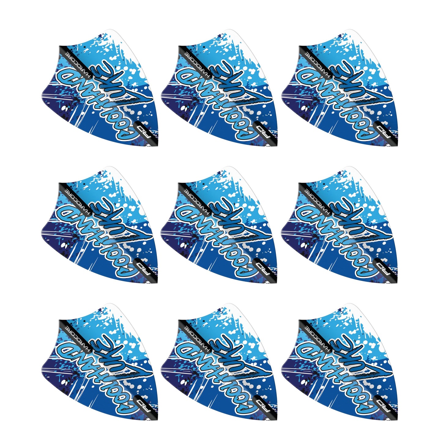 RED DRAGON Hardcore Freestyle Dart Flights- 3 Sets Per Pack (9 Dart Flights in total)