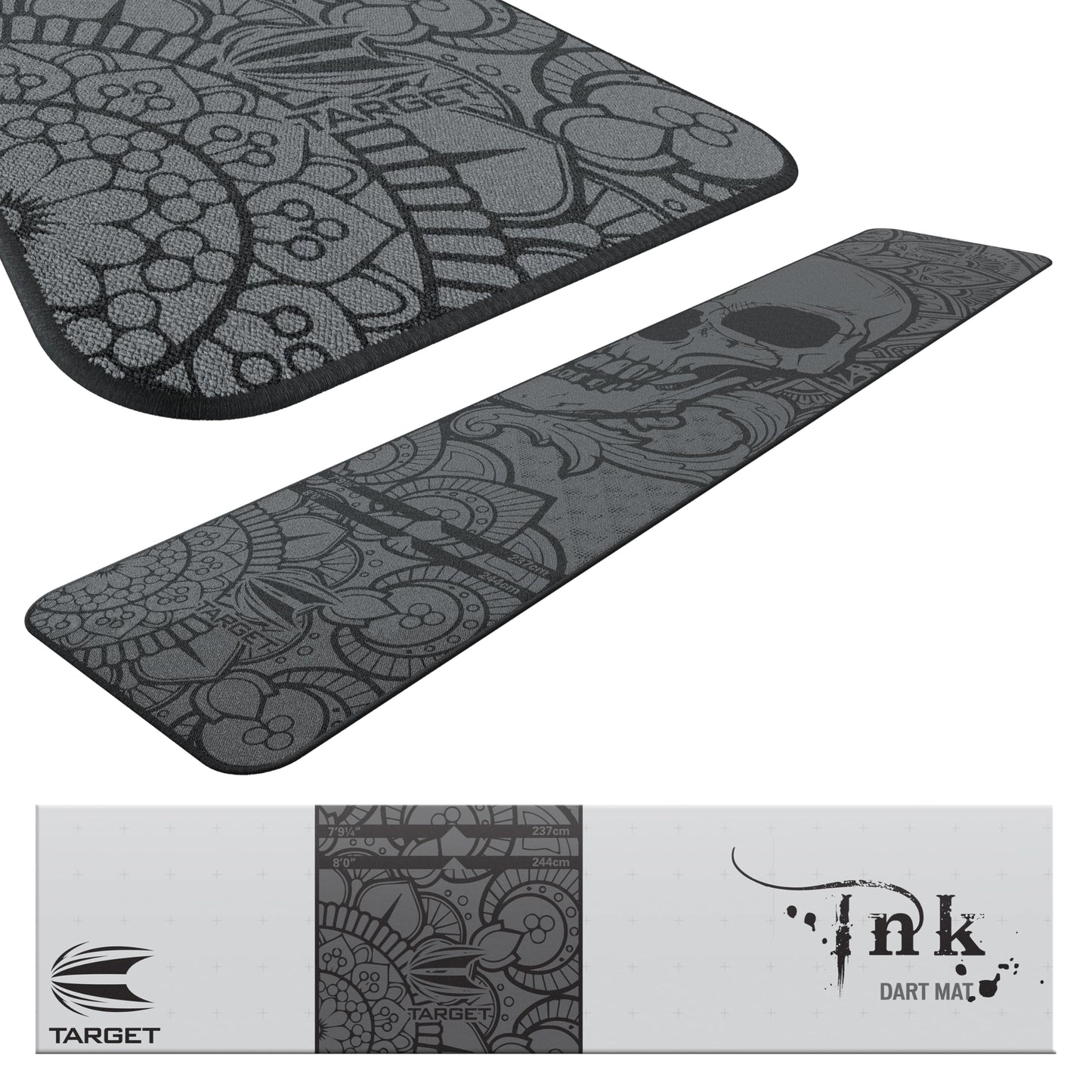TARGET Darts Dart Mat - World Champions/INK/Mod | Dart Oche Mat with Soft Tip and Steel Tip Throw Line Distances | Non Slip Carpet Mats for Floor and Dart Tips Protection | Darts Accessories UK