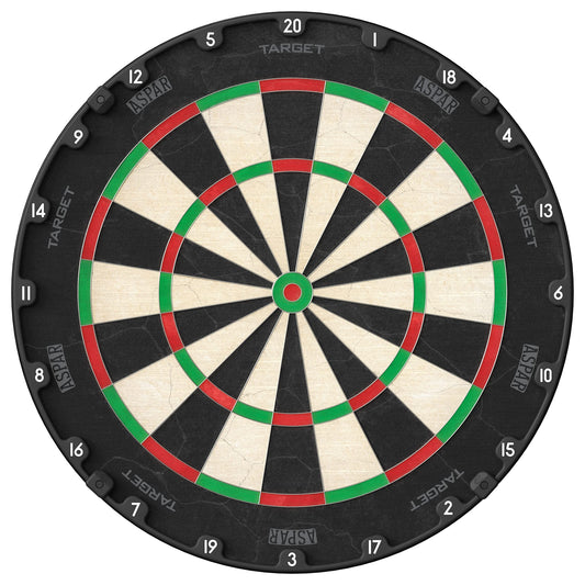 Target Darts Aspar Dart Board | Steel Tip Dartboard with Self Recovering Sisal Bristles & Rotational Score Ring | Thin Wire Regulation Competition Size Dart Board Set | Professional Darts Accessories
