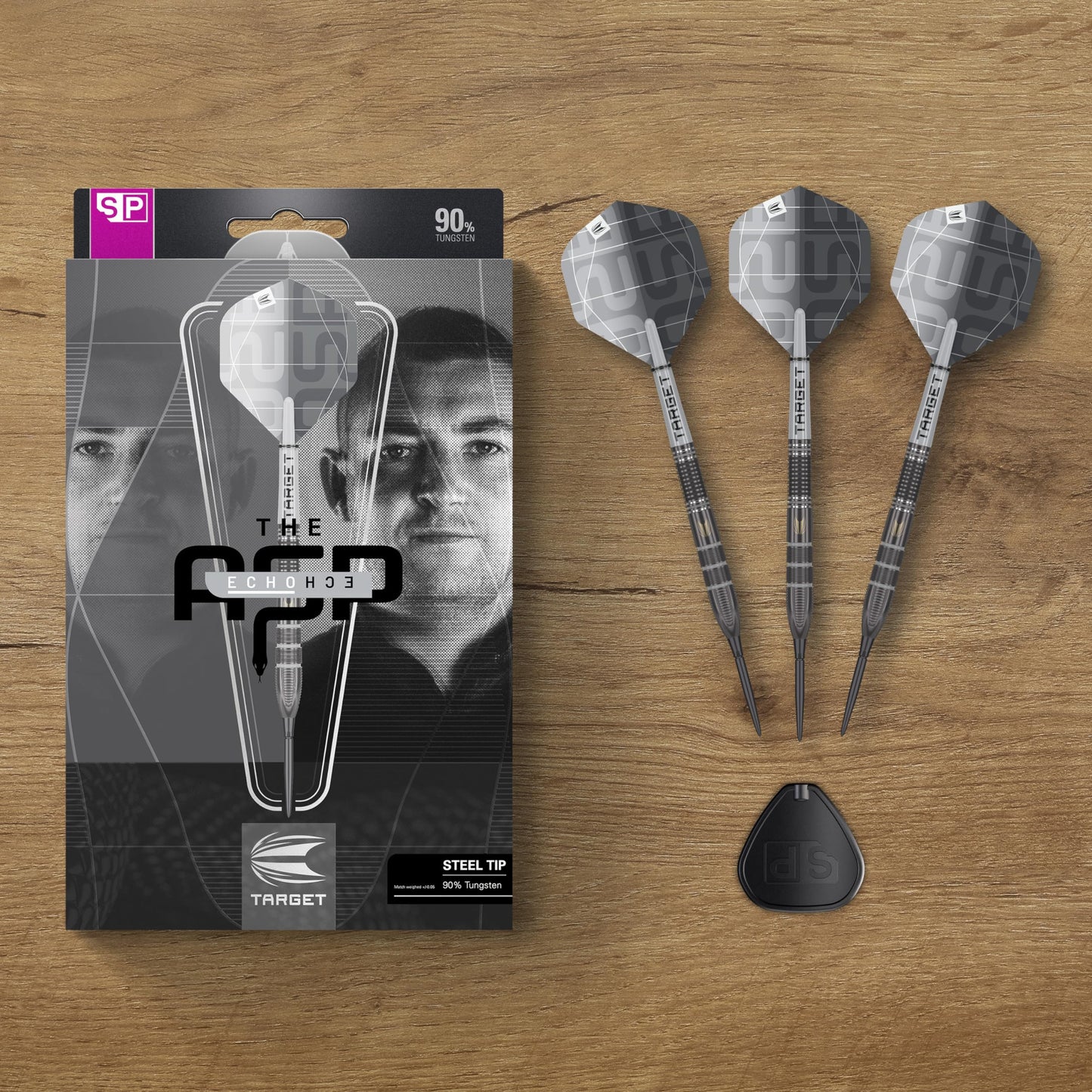 TARGET Darts Nathan Aspinall x ECHO 90% Tungsten Steel Tip Swiss Point Dart Set – ASP Player Edition Darts, Pro Grip Shafts & Pro Ultra No.2 Flights, SP Tool Included, Professional Darts Sets