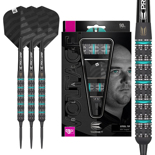 Target Darts Rob Cross Black Edition 90% Tungsten Swiss Point Steel Tip Darts Set