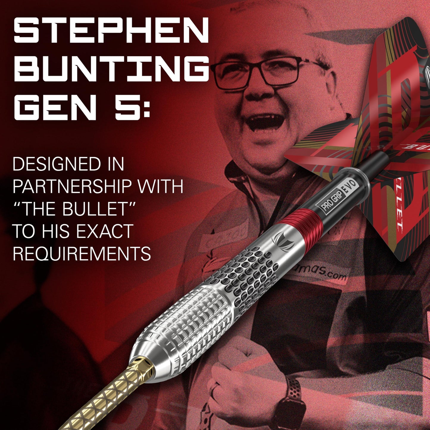TARGET Darts Stephen Bunting G5 95% Tungsten Dart Set, Steel Tip Swiss Point Darts | Player Edition Darts with Swiss Points, 18G/22G/23G/25G Professional Darts Set, Swiss Point Tool Included
