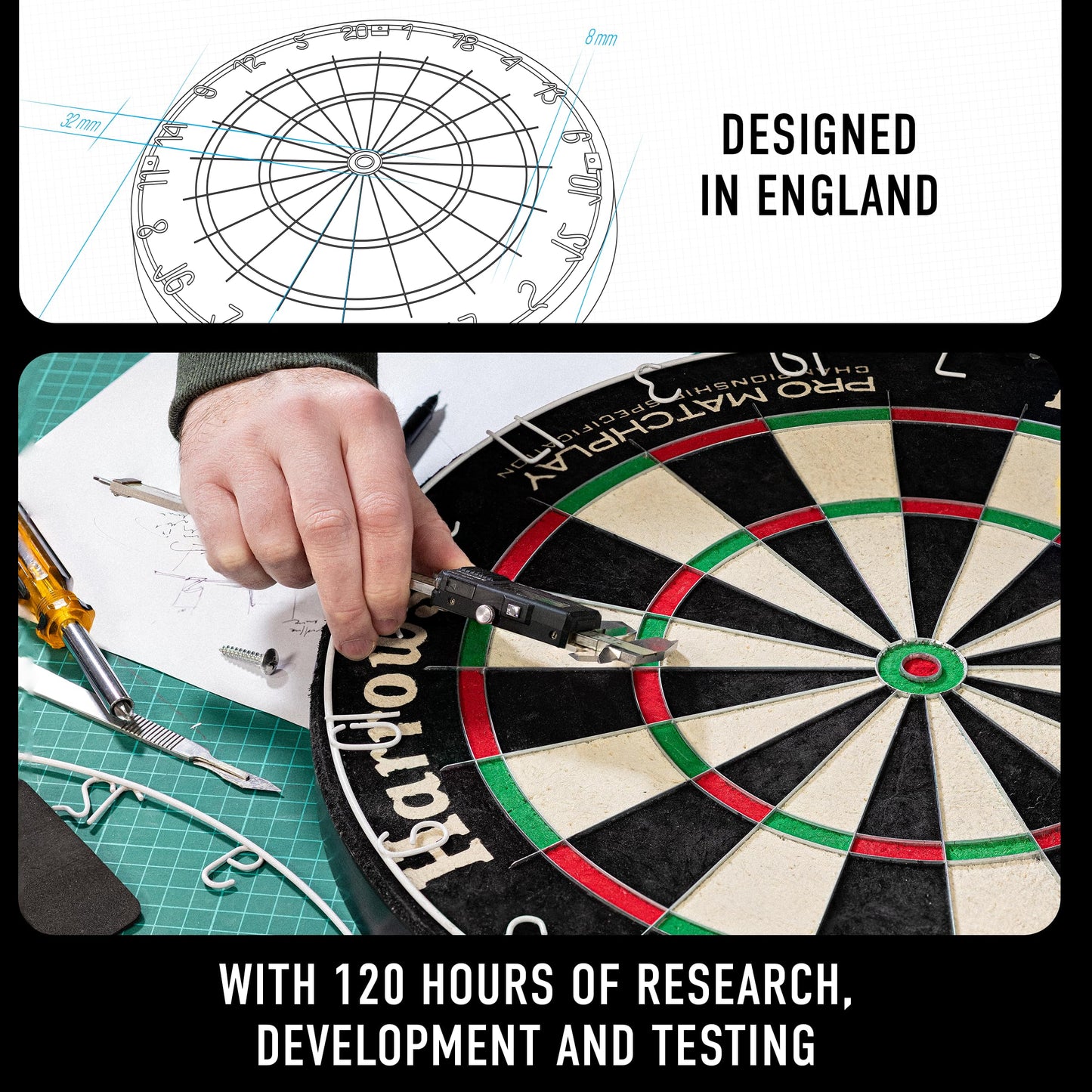 Harrows Dart Boards I Dartboard Official Size I Darts Board with Ultra Thin Knife Wire for Maximum Scoring I Compatible with Dart Board Stand, Dart Board Lighting, Dartboard Cabinet