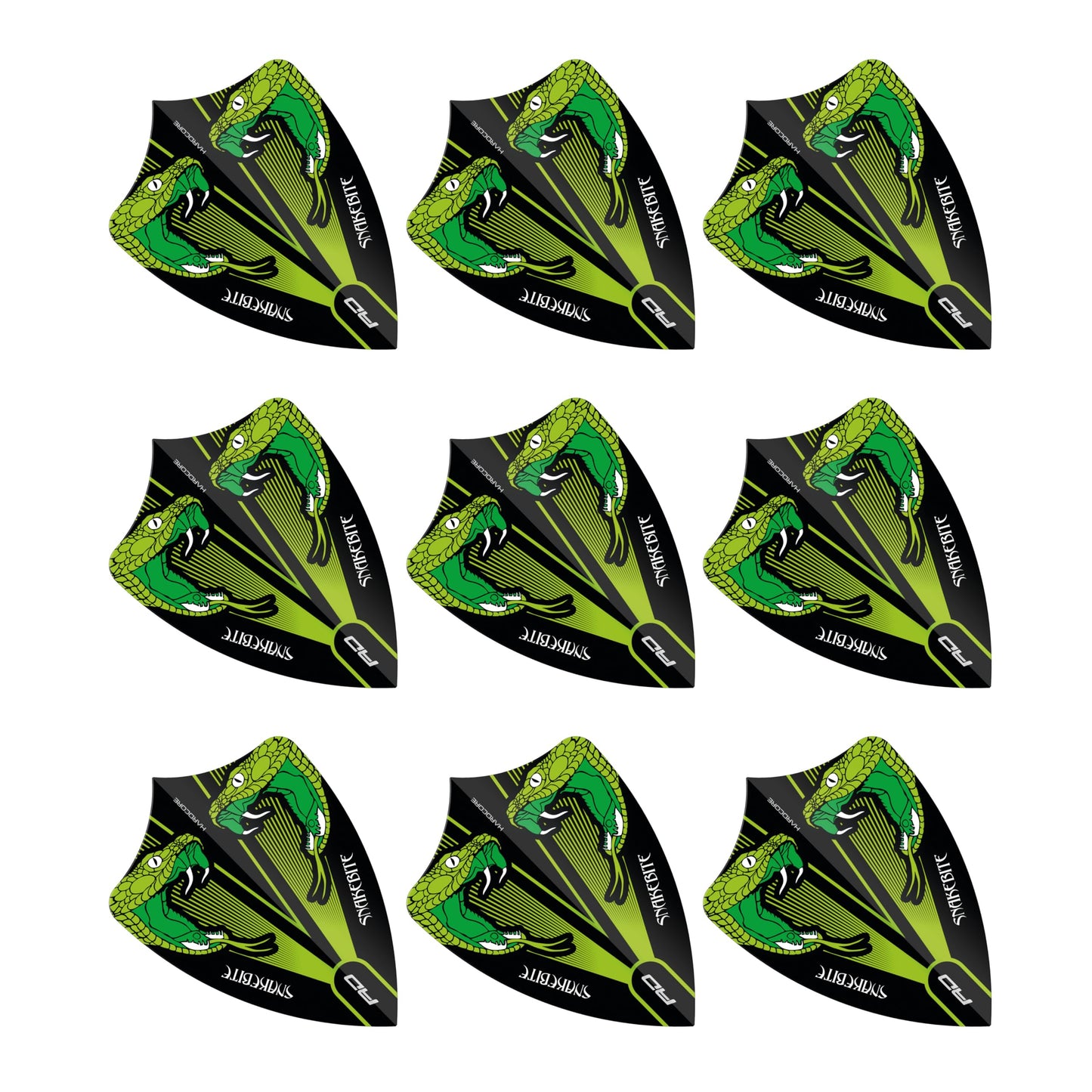 RED DRAGON Hardcore Freestyle Dart Flights- 3 Sets Per Pack (9 Dart Flights in total)
