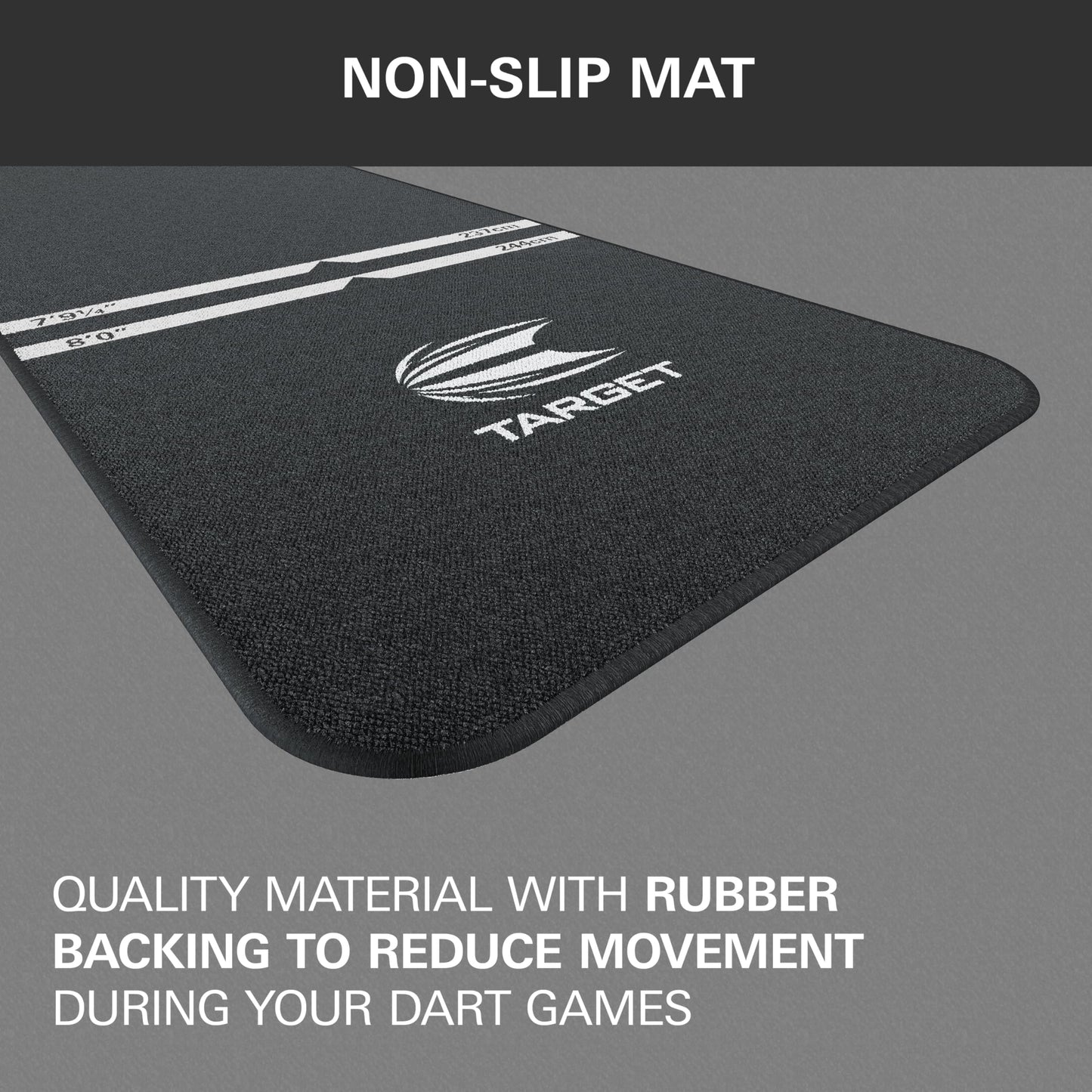 TARGET Darts Dart Mat - World Champions/INK/Mod | Dart Oche Mat with Soft Tip and Steel Tip Throw Line Distances | Non Slip Carpet Mats for Floor and Dart Tips Protection | Darts Accessories UK