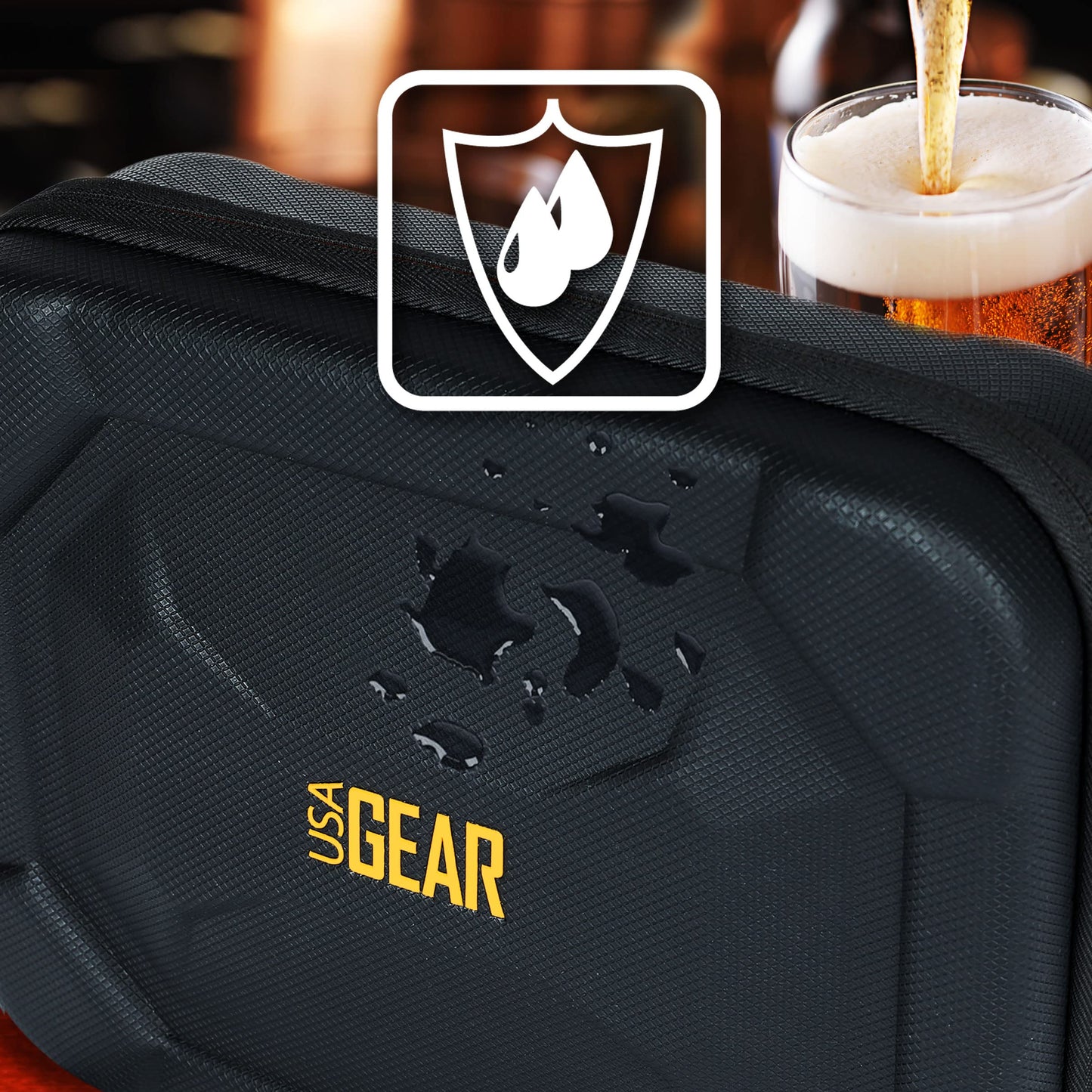 USA Gear XL Semi Hard Shell Dart Case - Storage Protective Case for 15 Piece Dart Set, Tips, Flights and Shafts, and More Accessories - Locking Foam Design for Soft and Steel Tips - Black